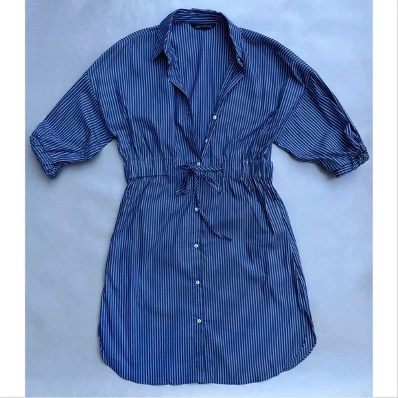 Zara Striped Shirt Dress - Picture 2 of 4